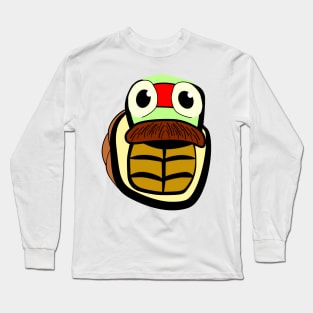 cartoon turtle with a moustache Long Sleeve T-Shirt